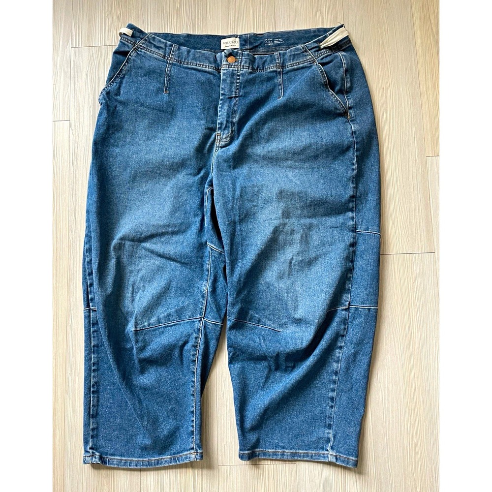 Pilcro Women's Blue Denim Jeans 16W Plus Size Ankle Medium Wash Regular Fit